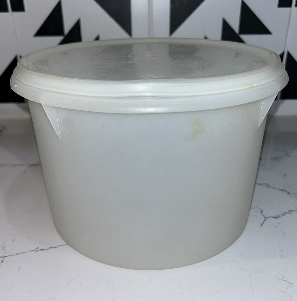 Vintage Tupperware White Clear Food Container 266-12 with Seal Lid 229-17