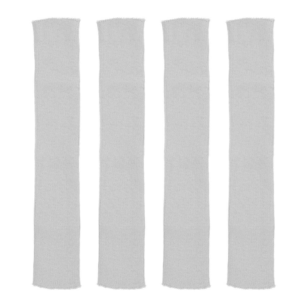4pcs 40x6cm Elastic Cuff Ribbed Trim Cotton Fabric Knit Stretch Band Silver Grey