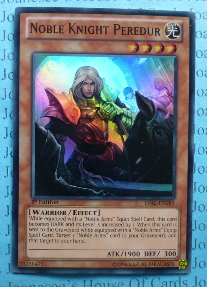 Noble Knight Peredur LVAL-EN085 Super Rare 1st Ed YuGiOh Card NM
