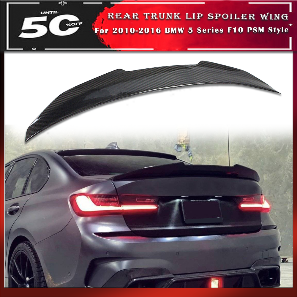 For 2010 - 2016 BMW 5 Series F10 PSM-Style Rear Spoiler Carbon fiber