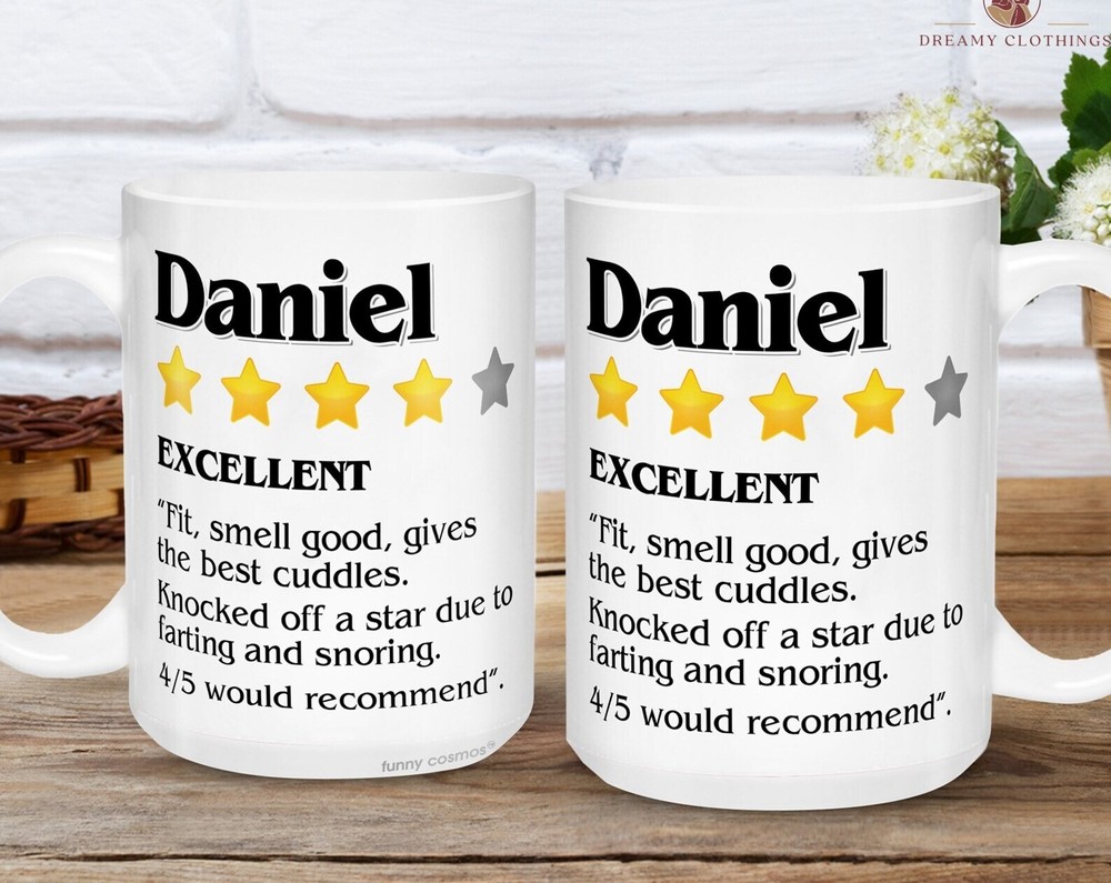 Personalised Valentine Star Rating Review Mug Funny Boyfriend Gift Idea