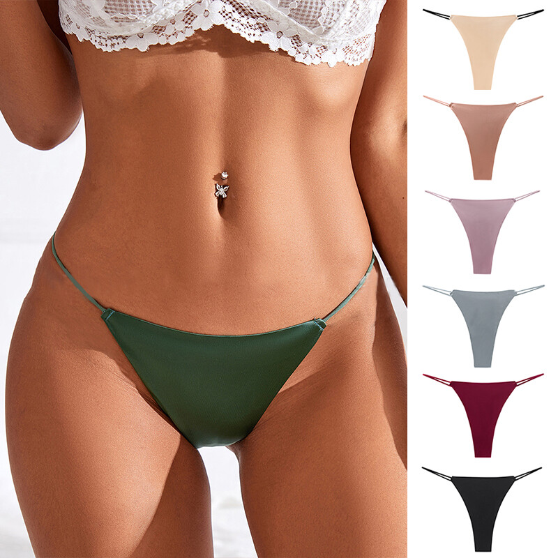 Women's Sexy Ice Silk Panties Briefs Underwear Lingerie Knickers Thongs G-Stri