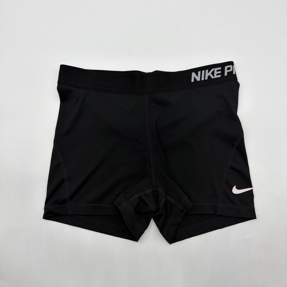 Nike Pro Dri Fit Shorts Women M Black Logo .#39722