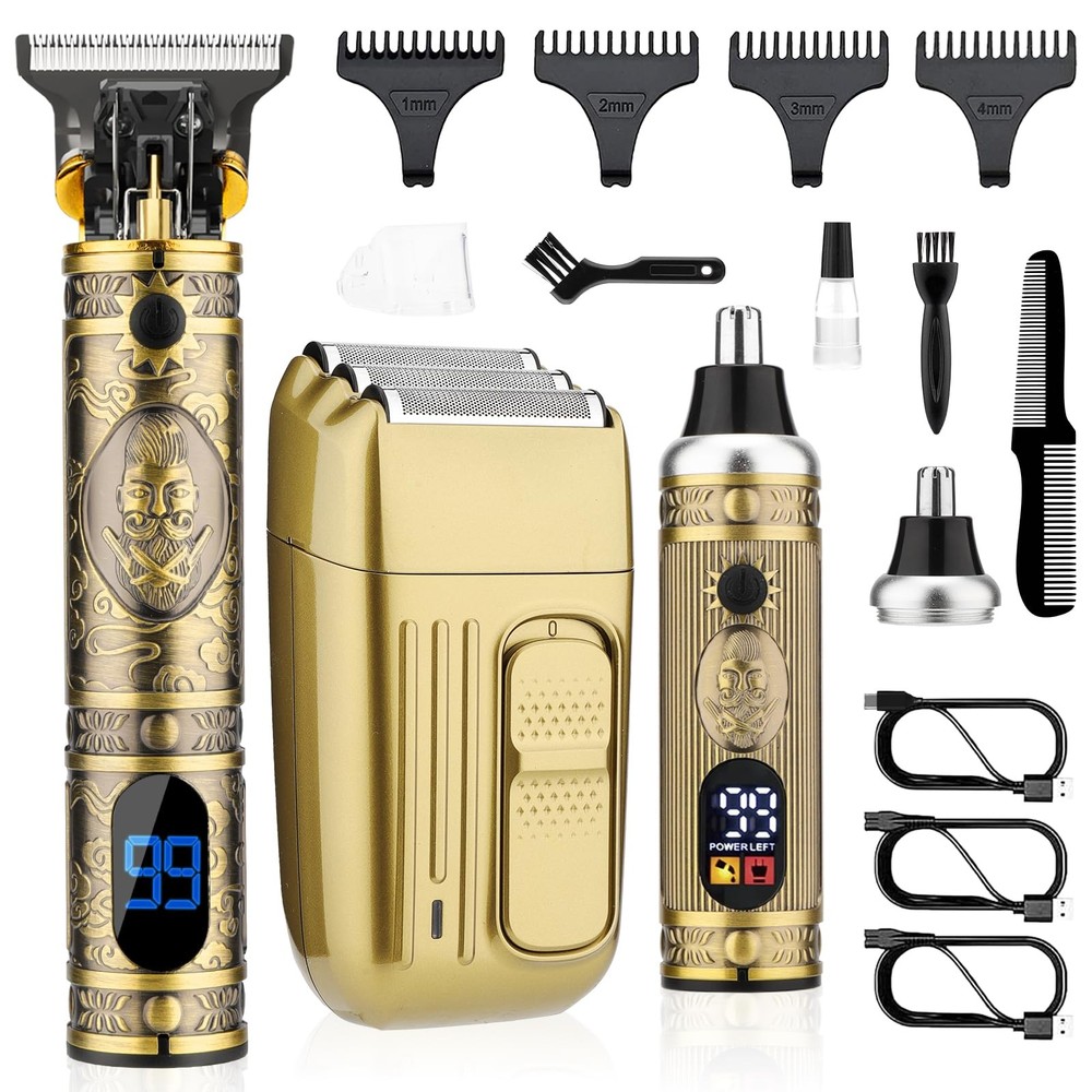 Men's Professional Hair Clipper & Nose Trimmer Set for Grooming