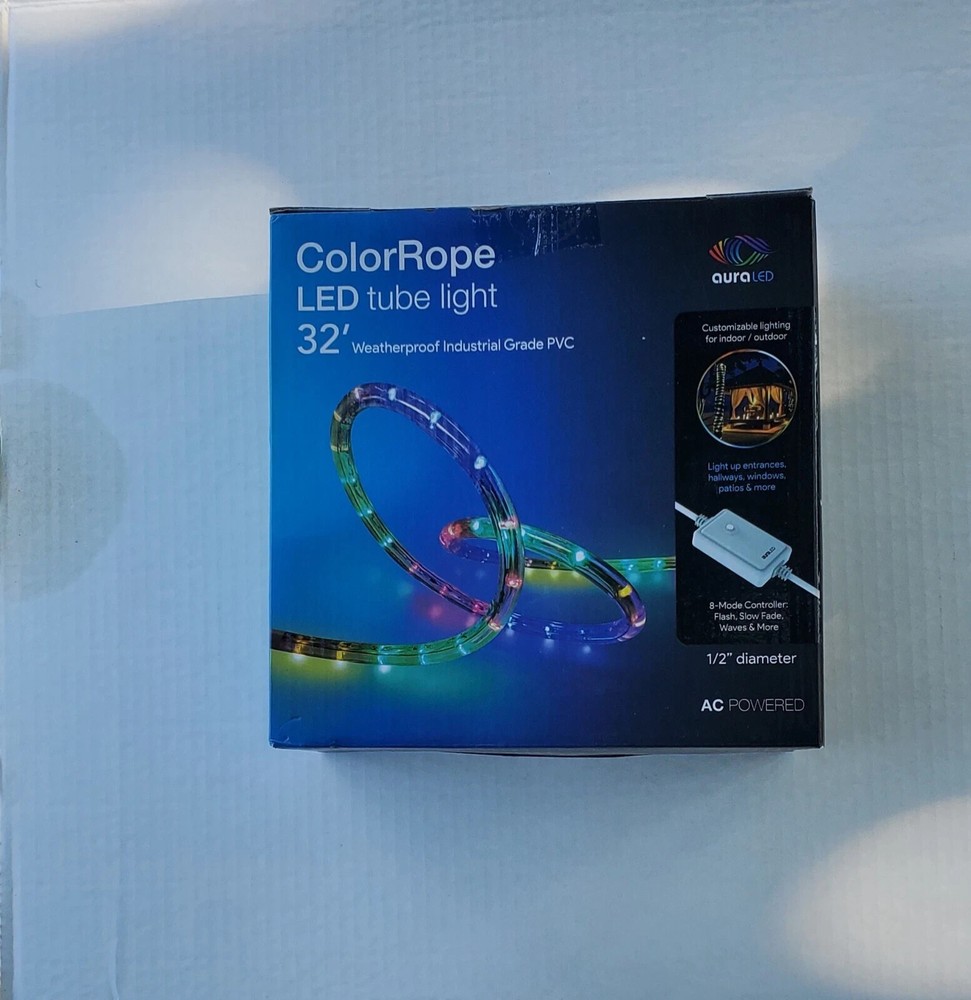 32ft Aura LED Outdoor Plug-In Multi-Color Changing Flexible Rope Light
