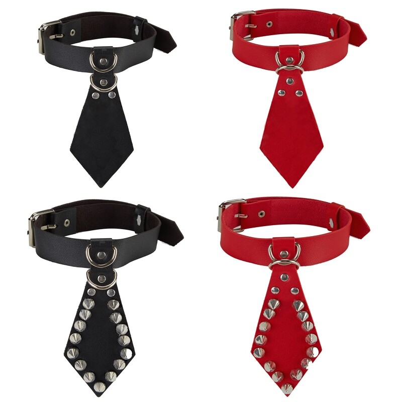 Women Punk Choker Collar Necklace Goth Rivets Choker Hollween Harajuku Accessory
