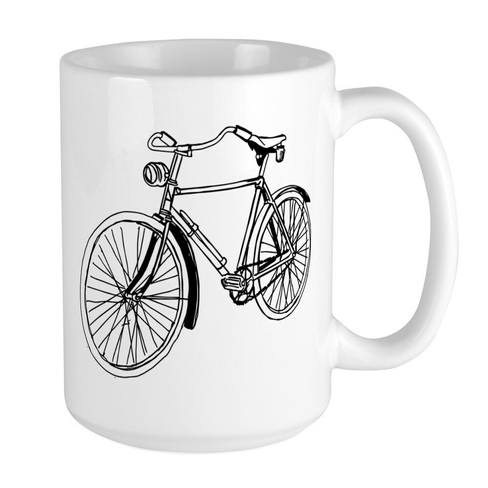 CafePress Bicycle Coffee Mug, Large 15 oz. White Coffee Cup (38033263)