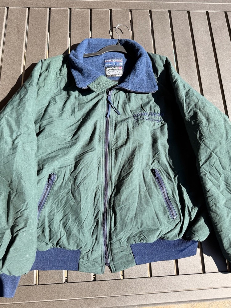 Vintage Goodyear Jacket Mens XL Swingster Racing Coat Made USA 90s Green