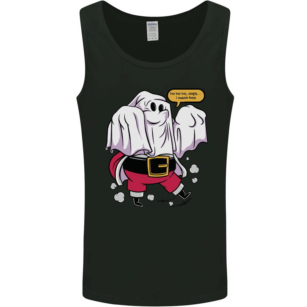 Funny Santa Ghost Christmas Halloween Mens Vest Tank Top