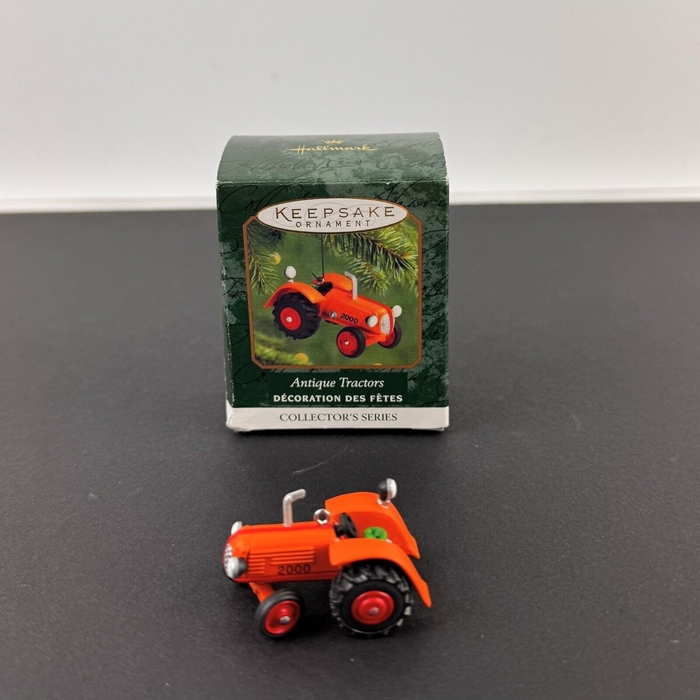 Hallmark Keepsake Ornament Antique Tractors Orange Die-Cast Metal 2000 QXM5994