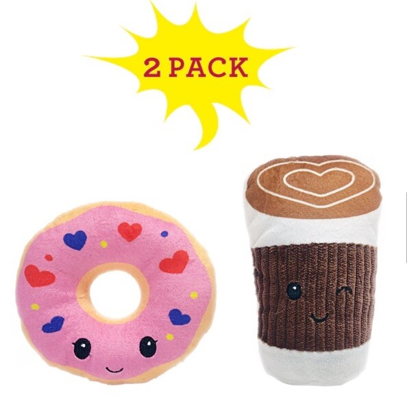 Valentine's Day Pink Donut Coffee Cup Plush Toy Stuffed Gift-image