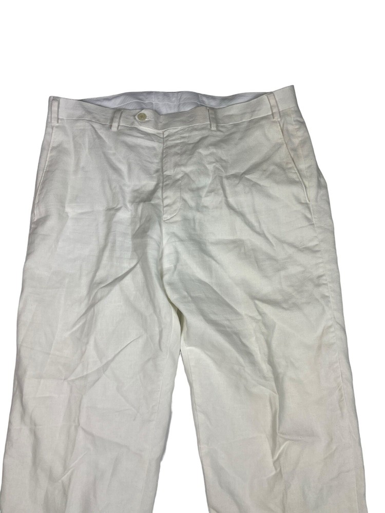 Sean John Pants Linen Cotton White Straight Fit pants Vacation Men's 36X32