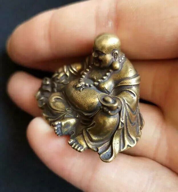 pure brass maitreya Buddha Small statue
