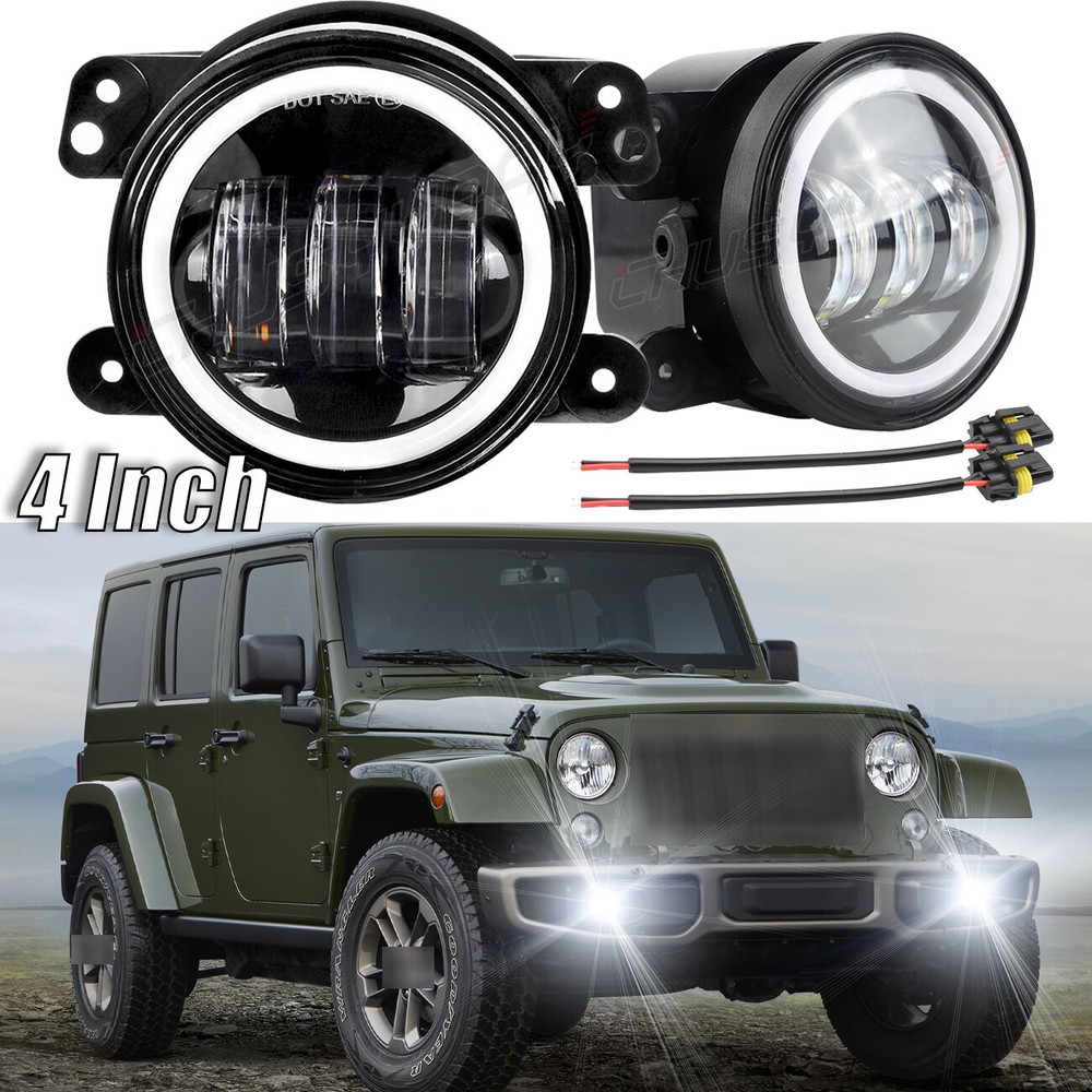 Clear Lens Front Bumper Fog Light 2pcs For 05-18 Wrangler/Magnum/PT Cruiser/300
