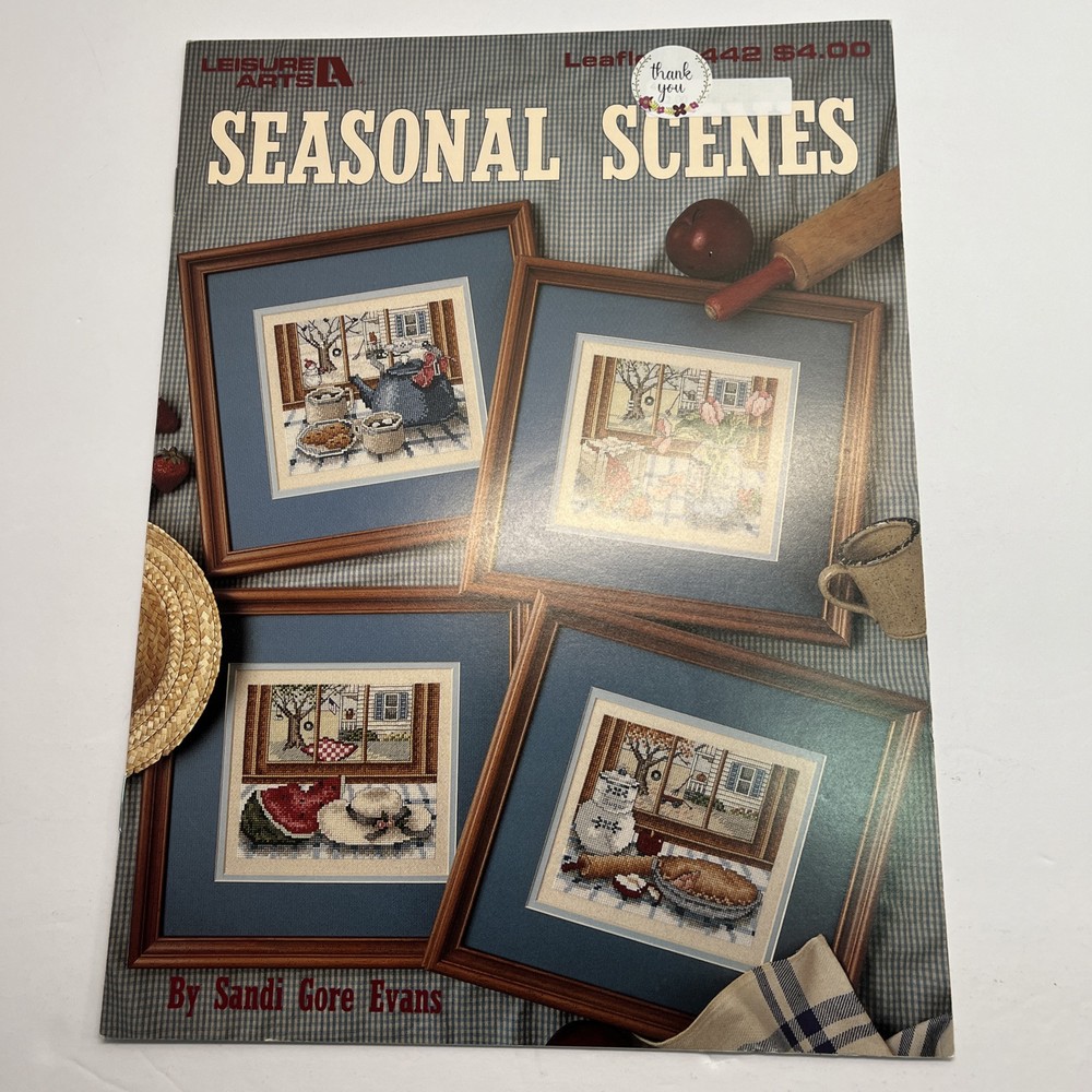 Seasonal Scenes Cross Stitch Pattern by Sandi Gore Evans - 4 Scenes Leisure Arts-image
