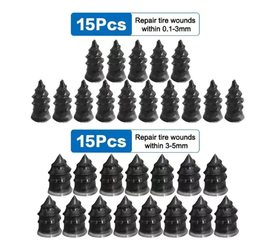 Motorcycle-Car (30-Pack) Emergency Plug Tire Repair Kit 2-Sizes