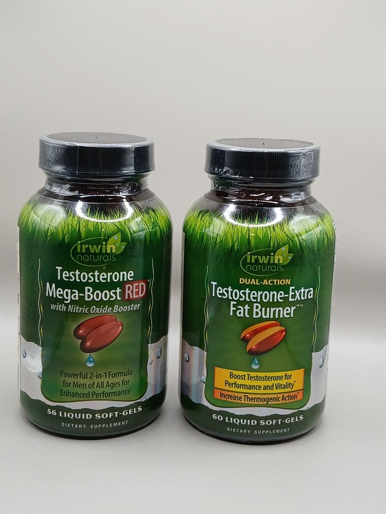 Irwin Extra Fat Burner & Irwin Testosterone  Mega Boost Red(Bundle Pack of 2)
