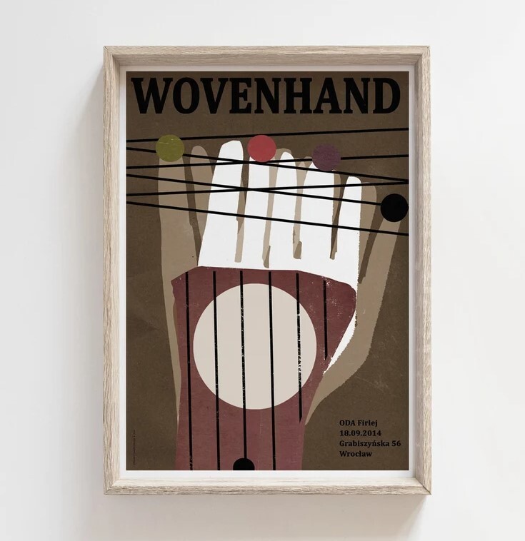 Wovenhand - gig poster, original poster from concert in Poland, music, neofolk
