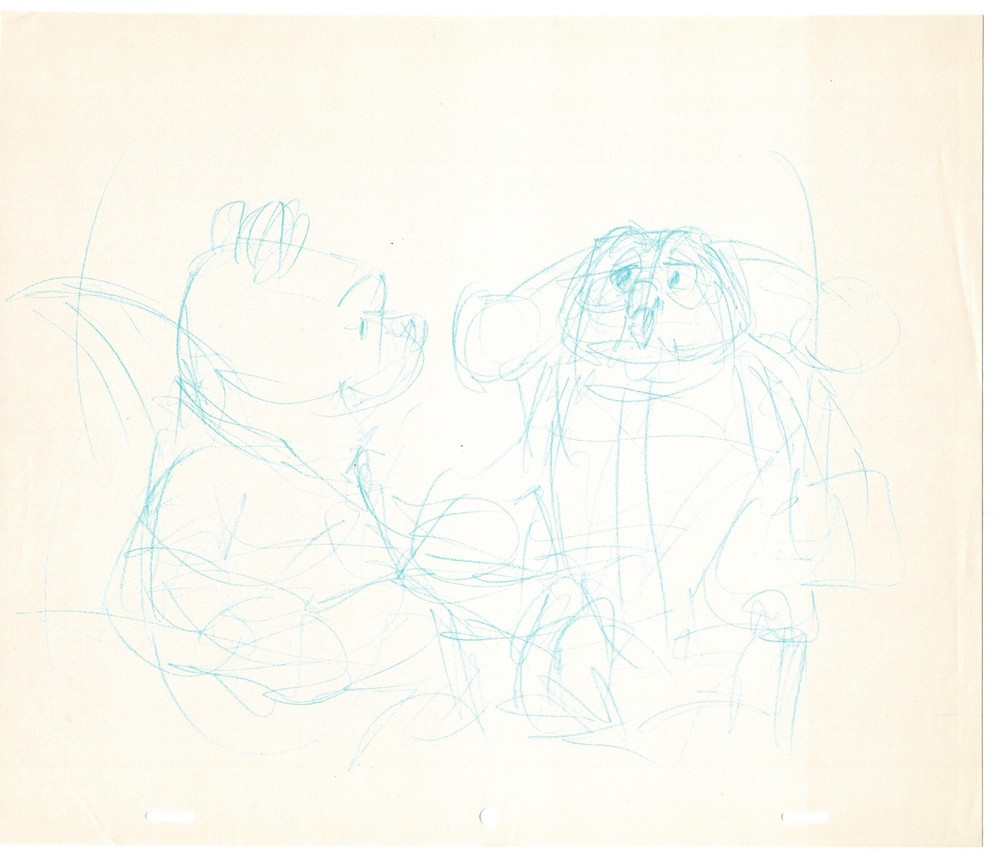 3 LOT Winnie the Pooh Disney Original Production Drawings Sketches 1977 5b-54-56