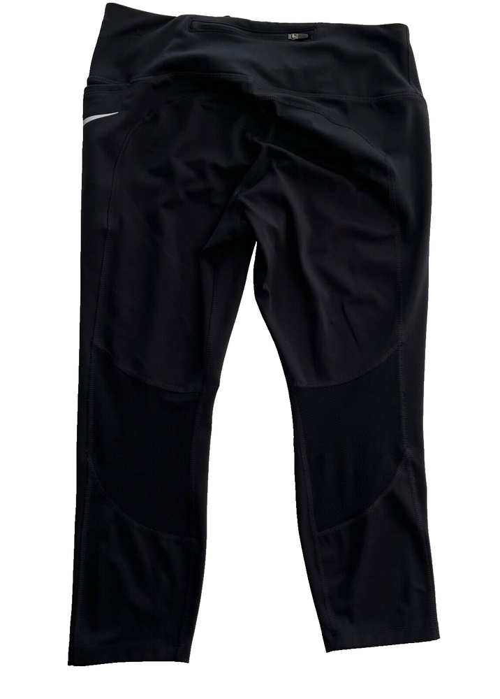 Nike Dri-Fit Womens Running Crop Top Black Size Large - Moisture-Wicking Activewear