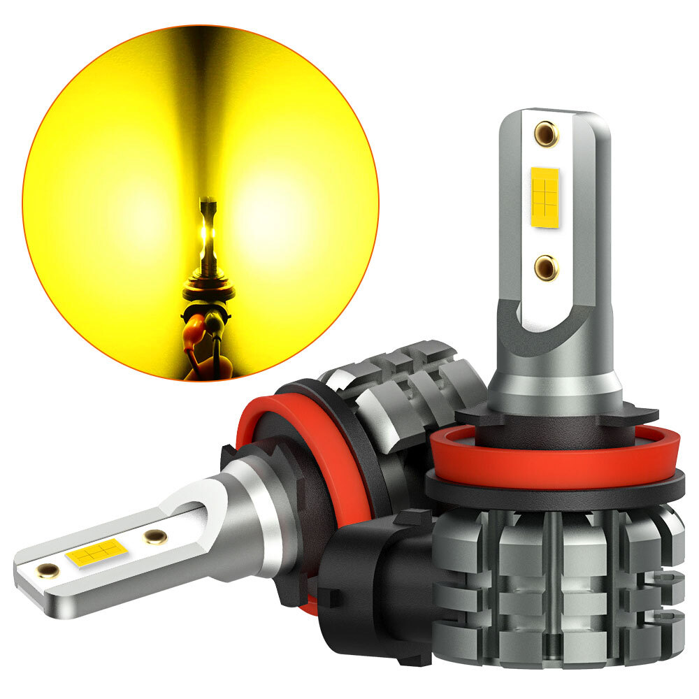 H11 H8 H16JP LED Fog Light Bulb Lamps 3000K Amber Yellow Foglight Super Bright