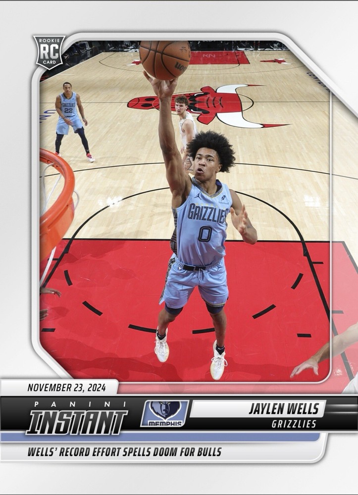 Presale GRADED GEM-MT 10 JAYLEN WELLS 2024 PANINI INSTANT ROOKIE CARD #148-image
