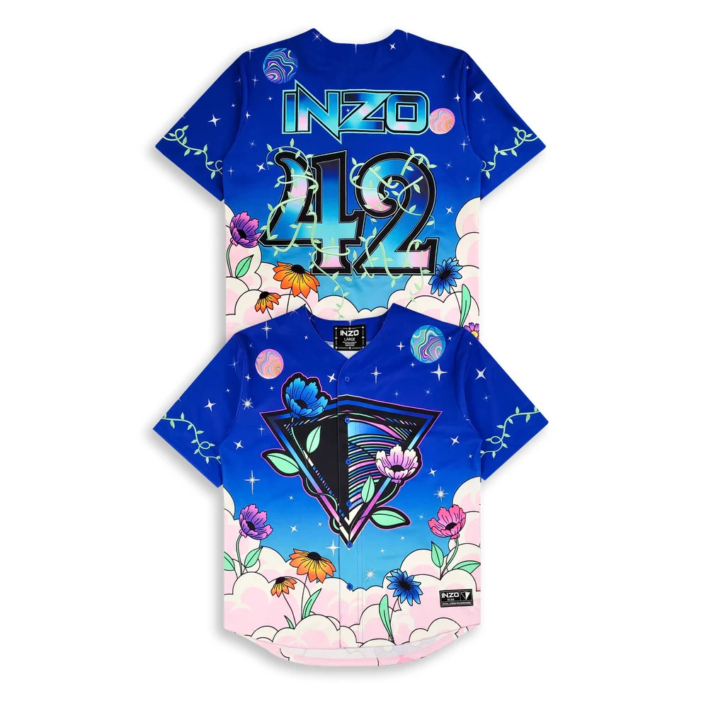 Inzo Galactic Garden Baseball Jersey EDM rave Size XL X-large