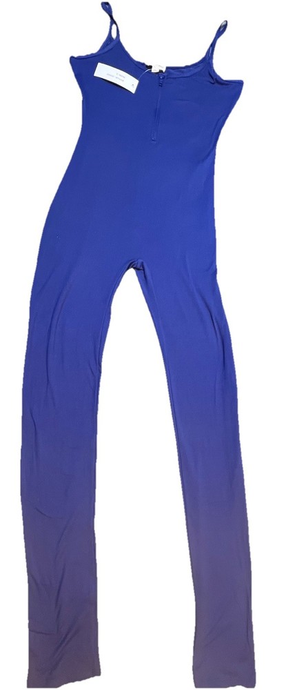 Blue Bodysuit Womens Size Large Sleeveless Spandex Pants Jumpsuit New With Tags
