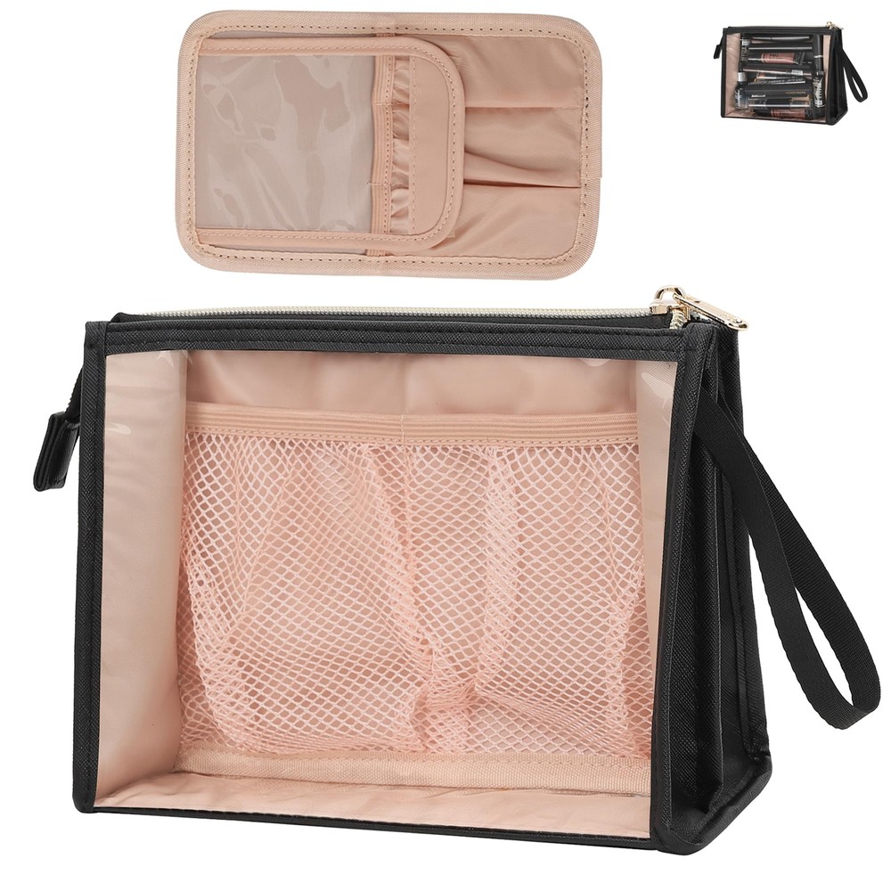 TSA-Approved Large Clear Makeup Bag Portable Toiletry Organizer