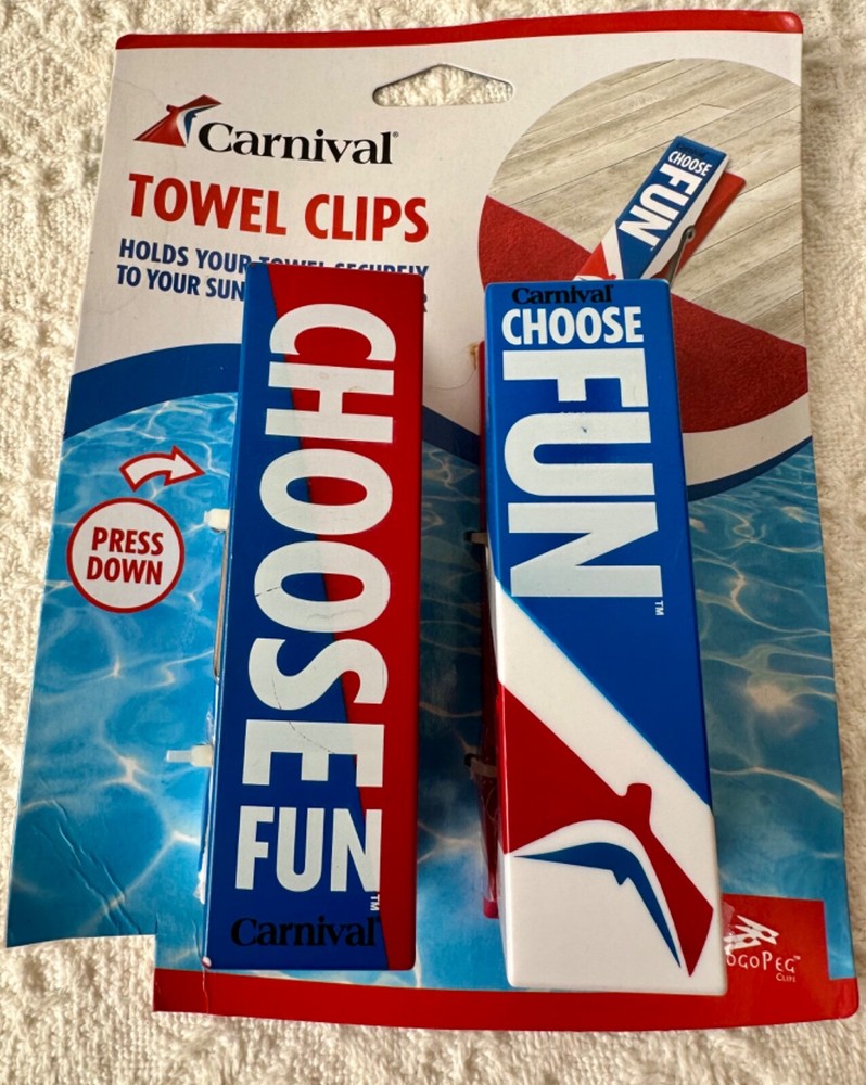 Carnival Cruise Line Towel Clips Set Holds Securely NEW NIP