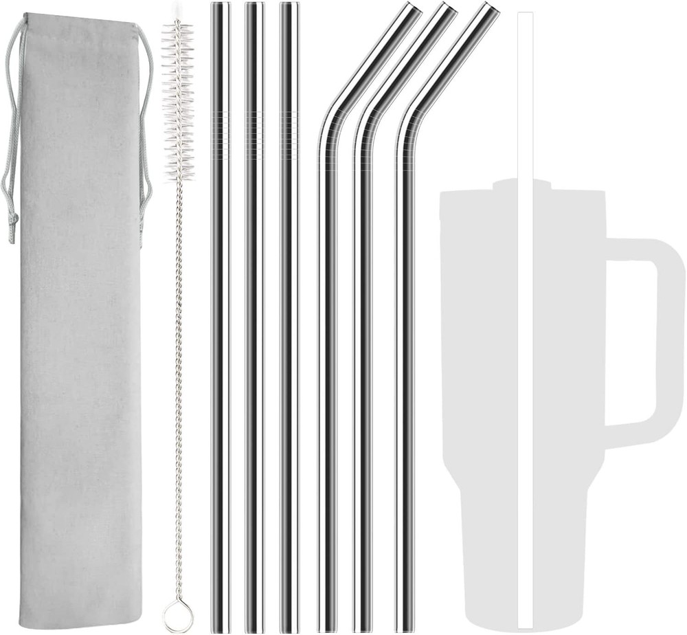 6 Pack Stainless Steel Straw Replacement 40 oz for Stanley Adventure Travel