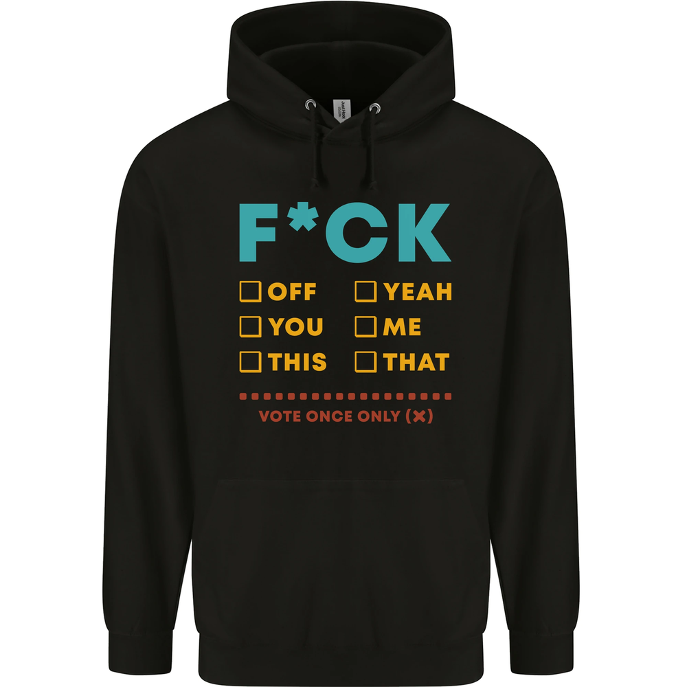 Fook Off Yeah You Me This Funny Offensive Mens 80% Cotton Hoodie