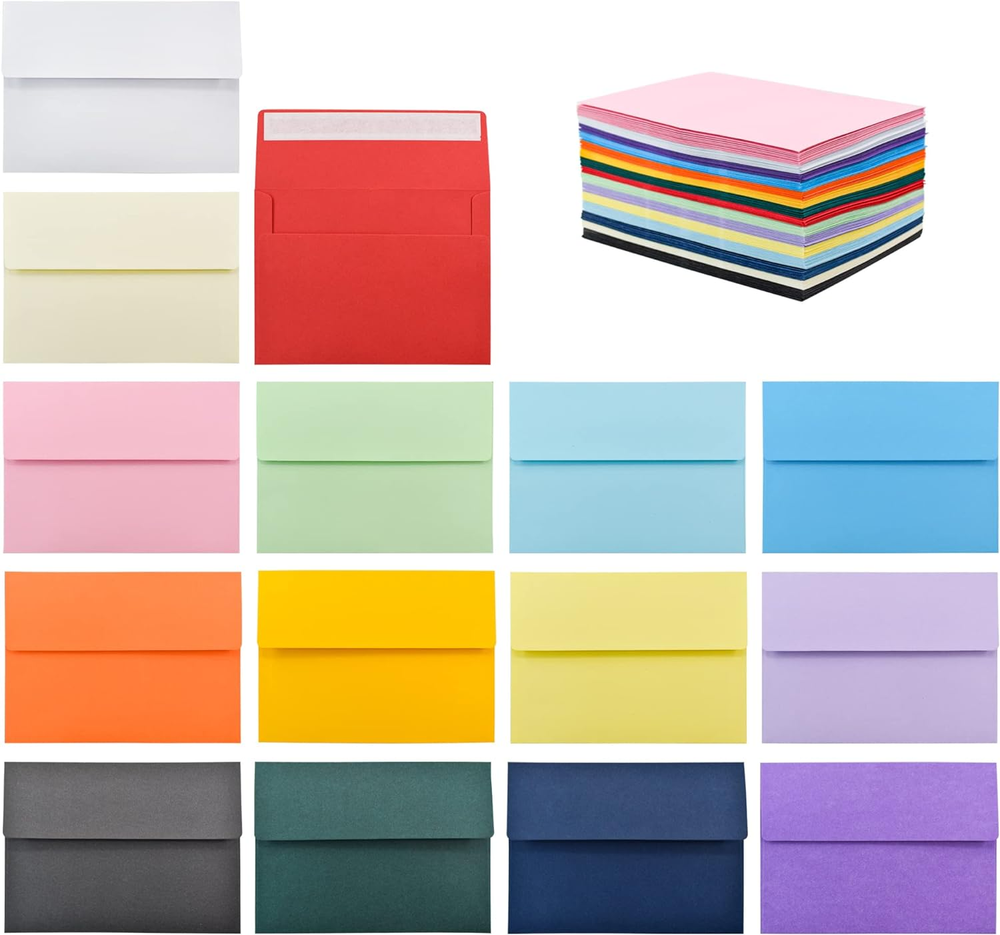 150 Pack Colorful Envelopes for Invitations A6 Envelopes Bulk for 4X6 Greeting C