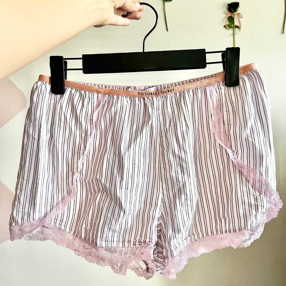 Victoria's Secret Pink Striped Pajama Shorts, Coquette, Y2K, Soft Girl, Small