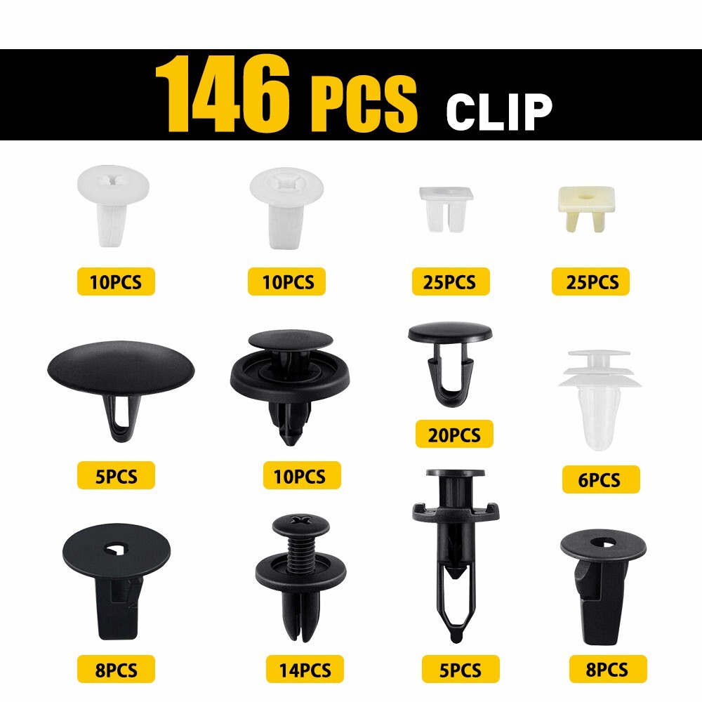 146PCS For Toyota Lexus Door Fender Hood Bumper Car Trim Clips Body Retainer Kit