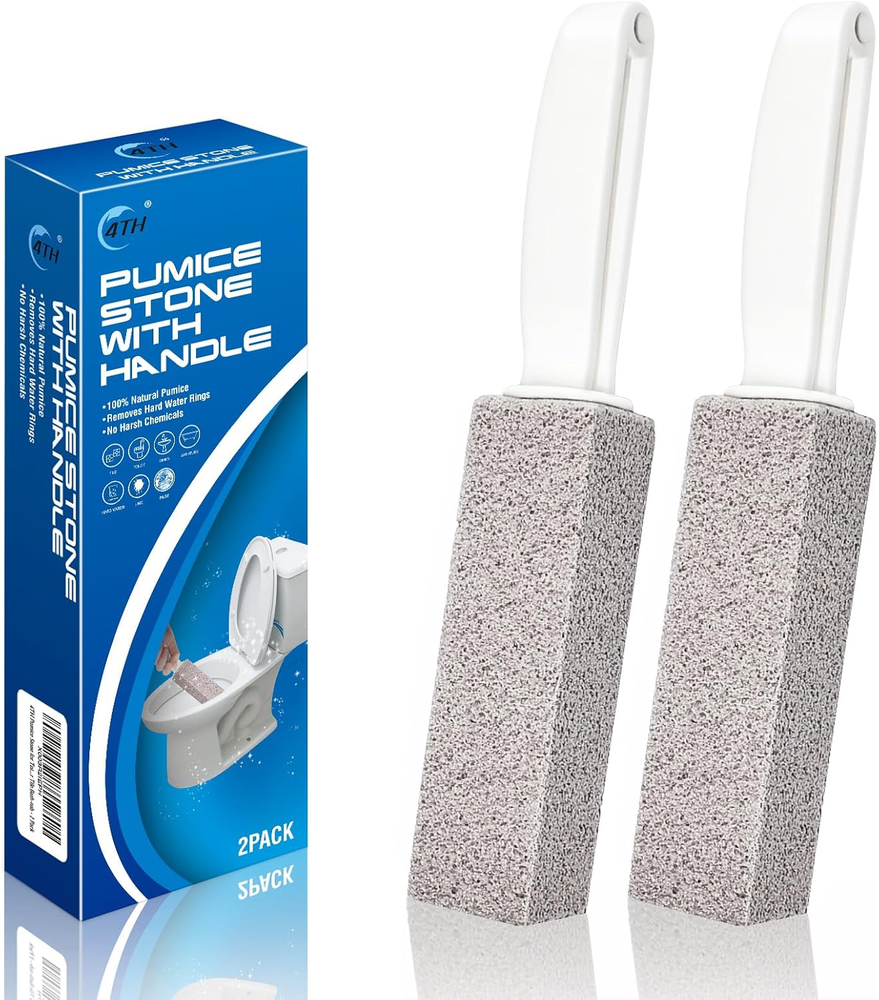 Pumice Stone Toilet Cleaner with Handle for Powerful Stain Removal