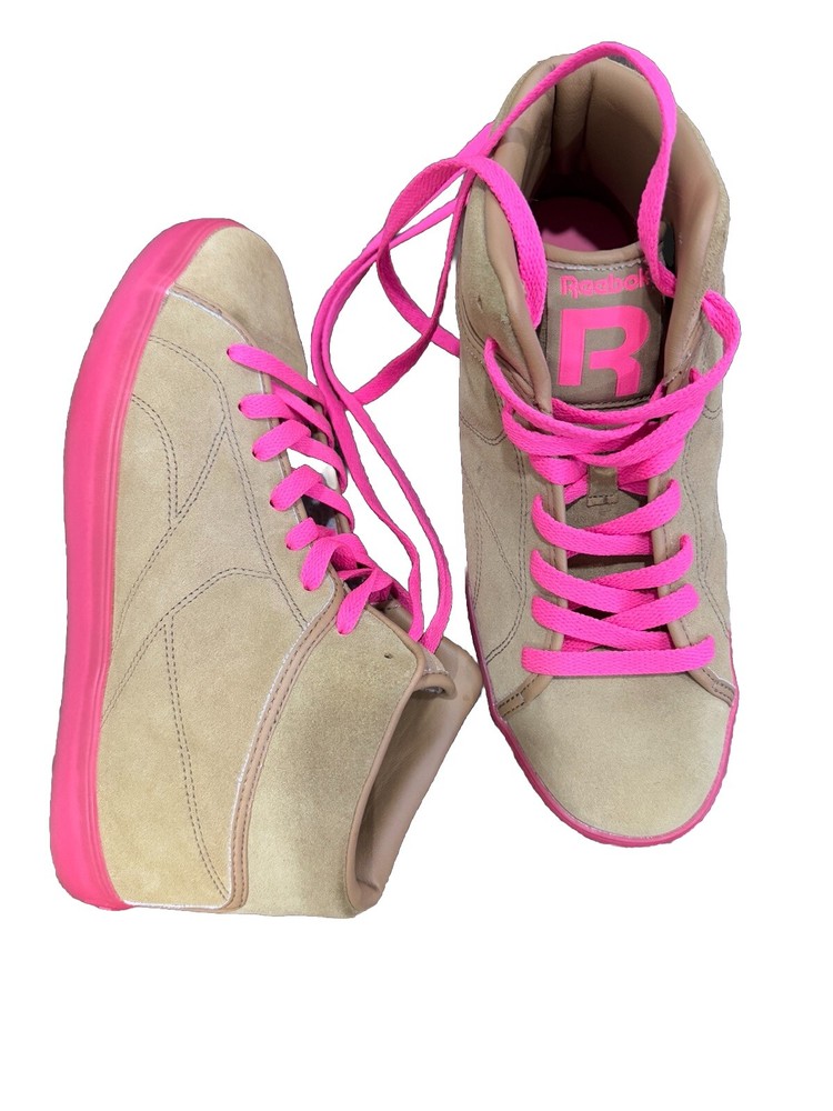 Reebok T-raww  Mid Top  Limited Tan/Pink Suede/Leather Men’s Sneakers 9