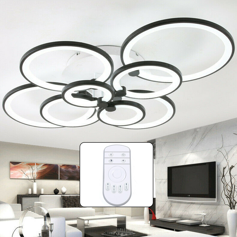 Modern 8-Heads Dimmable LED Chandelier Pendant Lamp with Remote Control for Stylish Ceiling Lighting