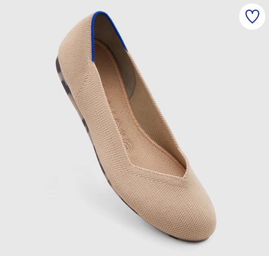 Rothy’s Ecru Flats Size 7 Washable Removeable Insoles Slip On Casual Ballet