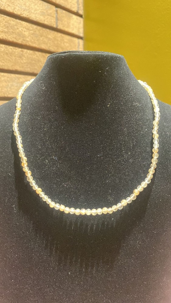 4MM Rutilated Quartz Stretch Beaded Necklace Bracelet Anklet Set