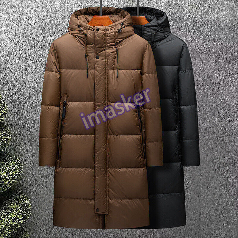 Winter New Down Jacket Men's Long Hooded Outdoor Thicken Duck Down Warm Jackets