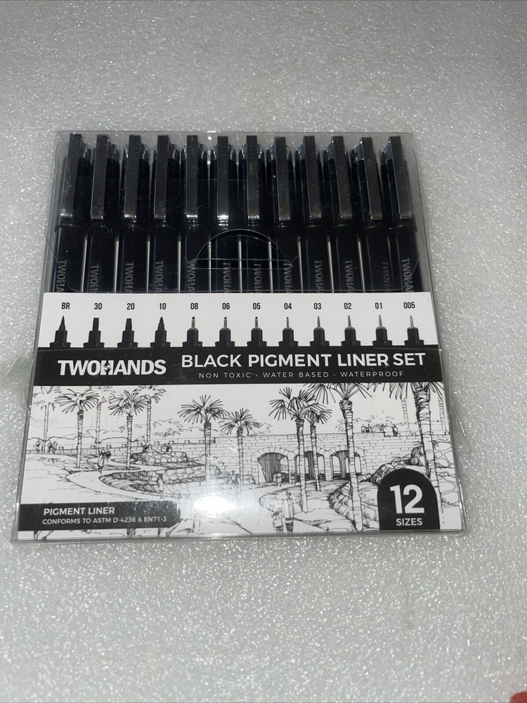 TWOHANDS 12-Piece Micro Fine Point Fineliner Ink Pens for Pigment Drawing