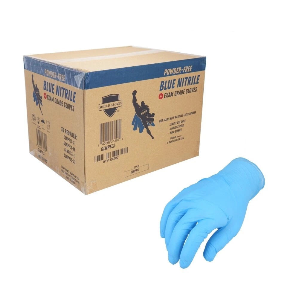 48000-Count Blue Nitrile Industrial Gloves 3 Mil Powder-Free Medium
