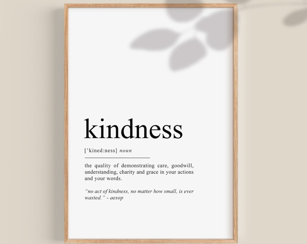 Kindness Definition Print Kindness Quote Office Wall Art Classroom Prints