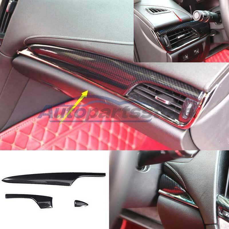 Fit For Cadillac ATS 2013-2019 Carbon Fiber Central Console Dashboard Strip Trim