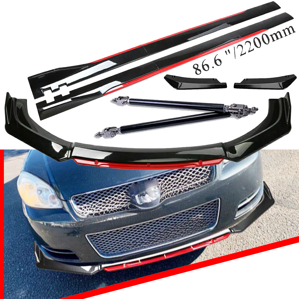 For Chevrolet Impala 00-20 Front Bumper Lip Spoiler Splitter /Side /Skirt Body