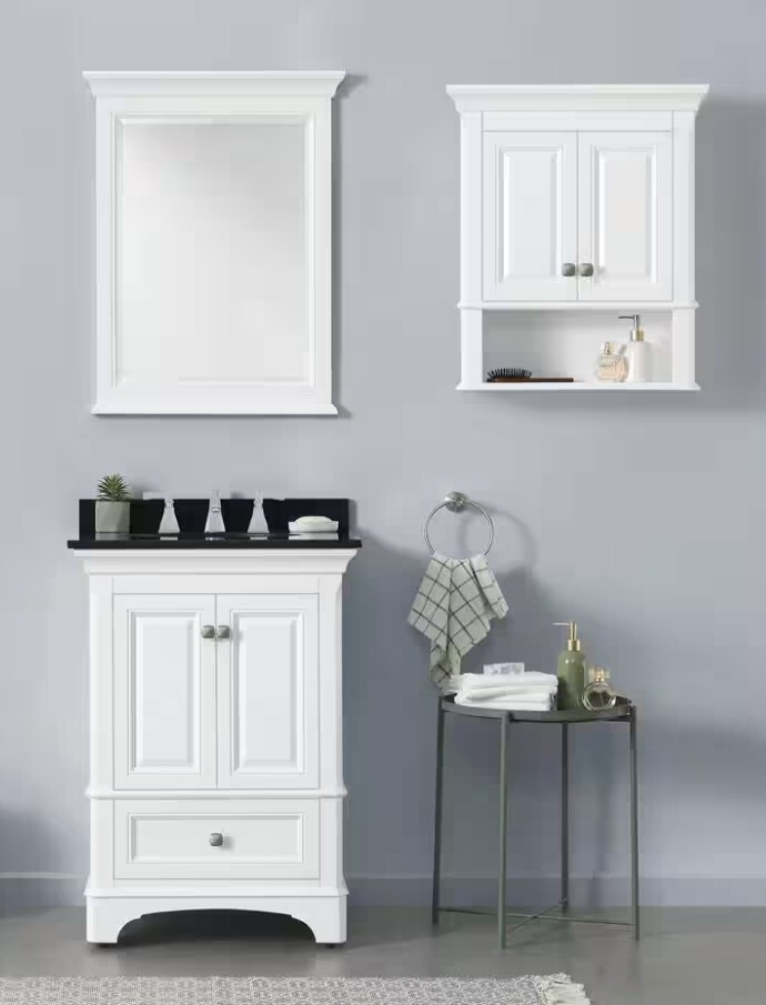 Moorpark 1004192796 24in. W×in D×28in. H Bathroom Storage Wall Cabinet In White