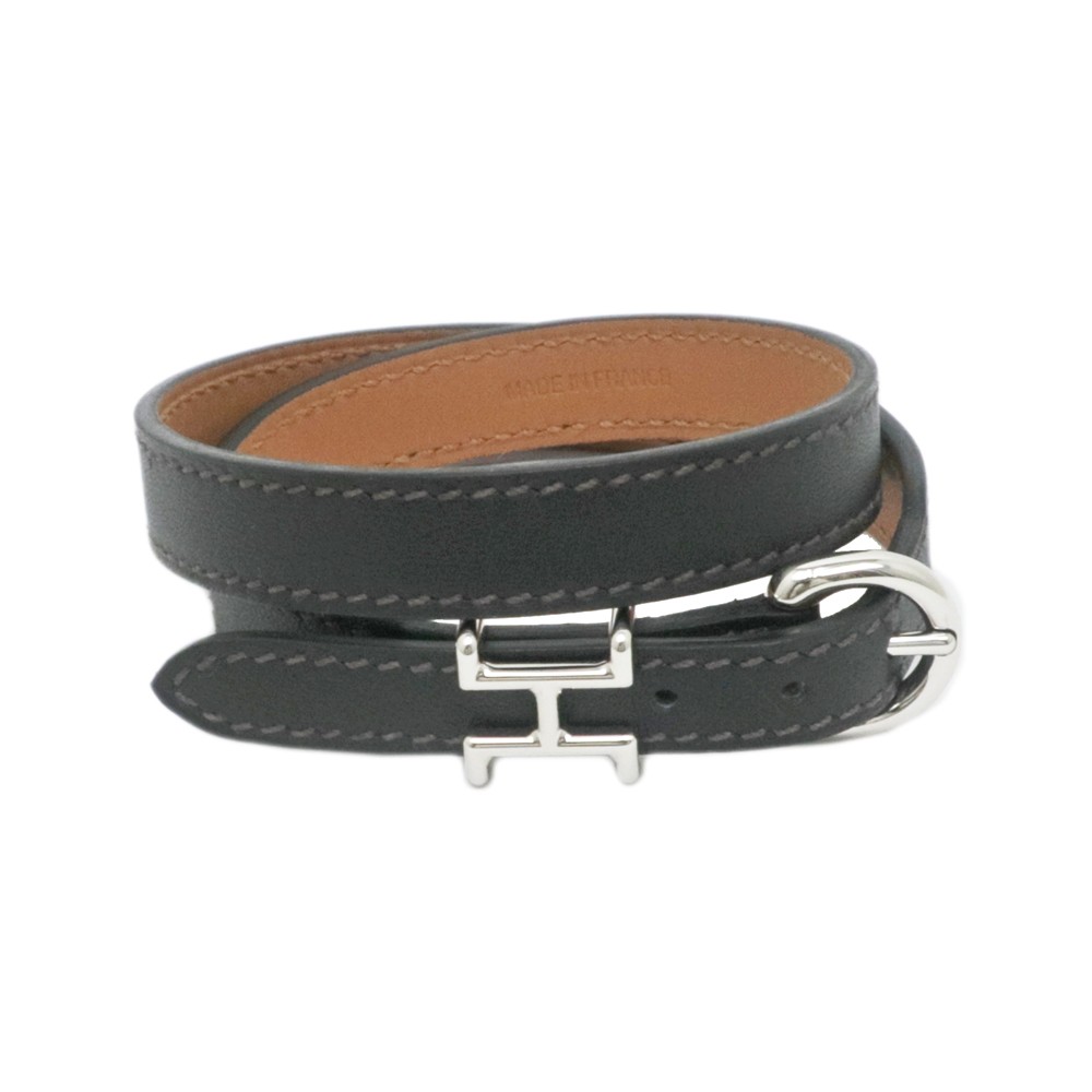 Hermes Leather Bracelet Trench U Engraved Size T5 43905