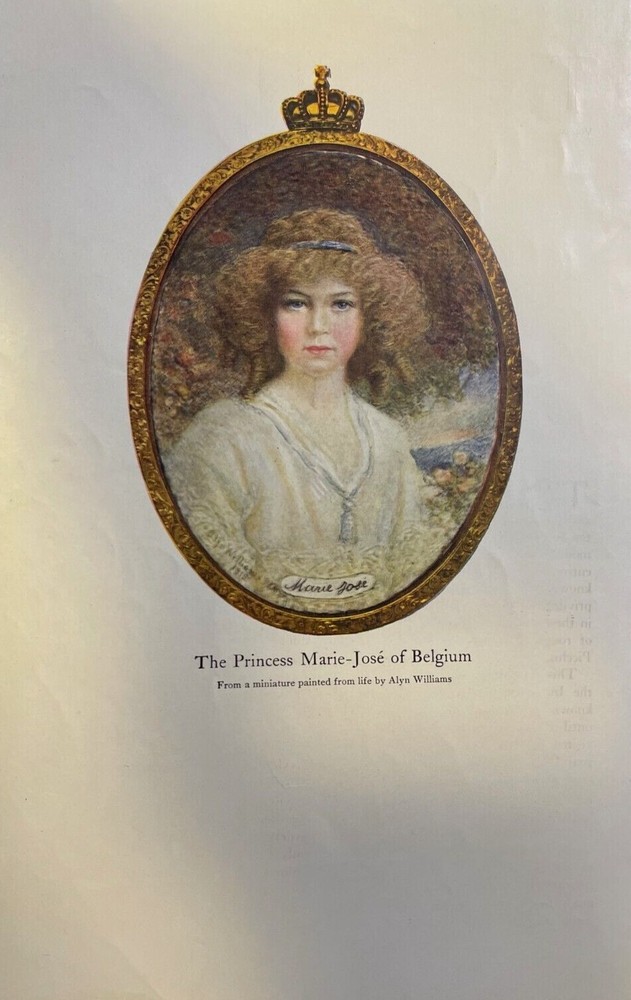 1916 Vintage Magazine Illustration Princess Marie-Jose of Belgium