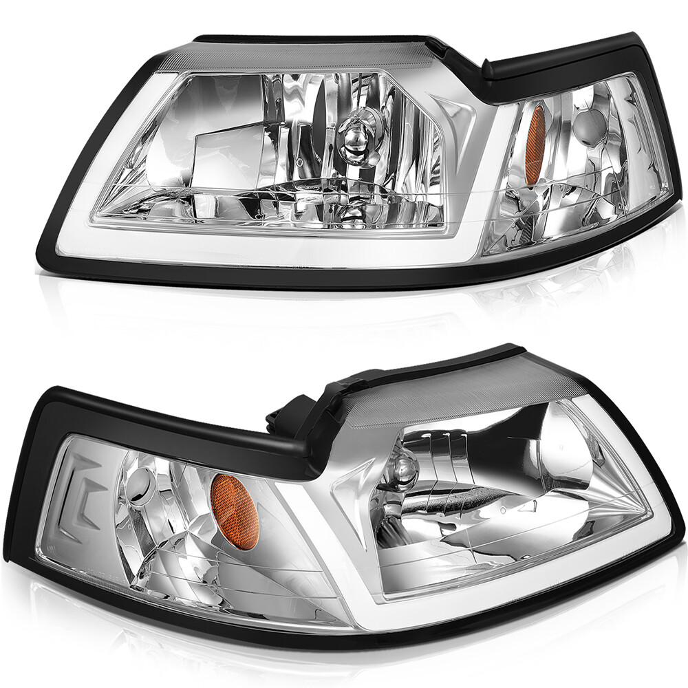 For Ford Mustang 1999-2004 Headlights Headlamps Assembly Pair Left+Right Side